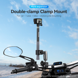 Soporte de Abrazadera para Motocicleta Telesin con Doble Cabezal Tipo Cangrejo para Cámaras de Acción Hero 13, DJI Insta360, Ace Pro, <span class=keywords><strong>Go2</strong></span>/3 - Product Image 3