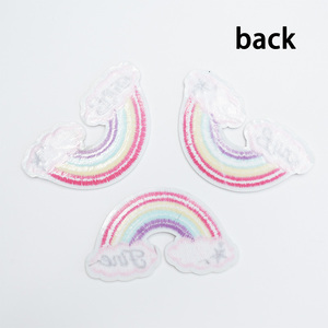 Three Pieces of 7.6x4.5cm Cartoon rainbow Embroidery Hot Melt Adhesive <strong>Patch</strong> - Product Image 4