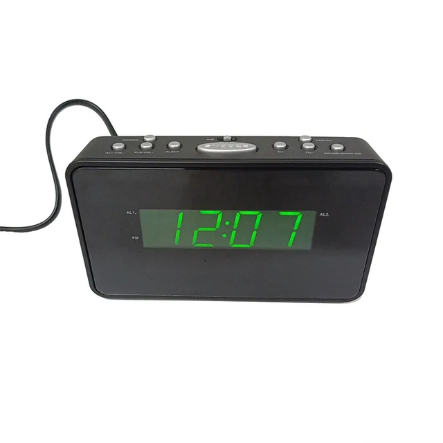 Analog Tuning AM/FM Home Radio with Clock Dual Alarm Snooze Large Digital LED Display