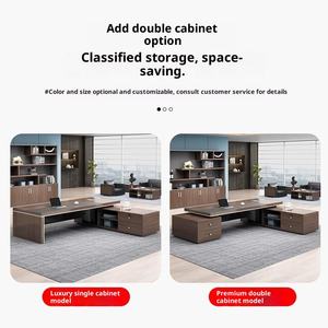 Capo ufficio tavolo e sedia combinazione moderno presidente Manager scrivania con pannello in legno Top nuovo - Product Image 4