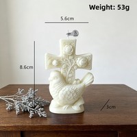 Bougie parfumée en forme de croix de Pâques et de colombe de la paix, cadeau de fête, décoration d'église, ornement, bougie artistique