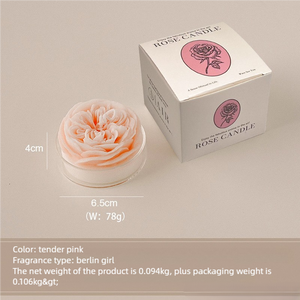 <span class=keywords><strong>Vela</strong></span> Aromática Creativa de Cera de Soja <span class=keywords><strong>con</strong></span> Forma de Rosa en Frasco de Vidrio, Éxito de Ventas al Por Mayor - Product Image 5