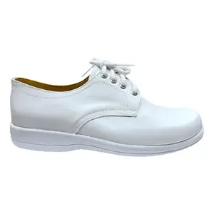 Chaussures décontractées pour hommes Angelina en cuir blanc, style marche, bout ovale, à lacets, semelle en caoutchouc, semelle intermédiaire en EVA, taille adulte 110 - Product Image 3