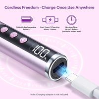 Vantrend Beauty, perceuse à ongles électrique sans fil rechargeable portable en forme de stylo, 25000 tr/min, pour ongles en gel, manucure, pédicure