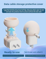 Enrouleur de câble en forme de pieuvre mignon pour chargeur, organisateur et support de câble flexible en silicone pour câble de données USB de téléphone