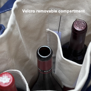 Bolsa de lona para <span class=keywords><strong>vino</strong></span> con una sola botella directa de fábrica, logotipo personalizable, estilo plegable promocional a granel - Product Image 5
