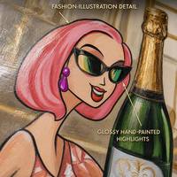 Impression sur toile colorée 80x80cm, peinture à l'huile de dessin animé, art pop avec cadre, peinte à la main pour la décoration de la maison, fournie par l'usine