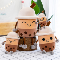 AUF LAGER Großhandel Lächeln Gesicht Peluche Puppe Kawaii Niedliche Gefüllte Perle Tasse Form Spielzeug Blase Cartoon Milch tee Boba Plüsch tier