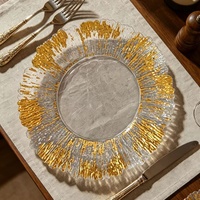 Assiette de Présentation IMUWEN en Plastique PP Transparent Non Toxique, Forme Irrégulière, Style Minimaliste Moderne, pour Mariages, Fêtes et Décorations de Noël