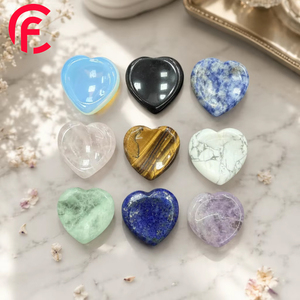 Ornements en pierre naturelle en forme de cœur 30*30*8mm : Améthyste, Agate, Quartz Rose – Artisanat en pierres précieuses - Product Image 1