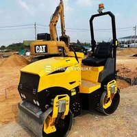 Mini rouleau de route certifié CE EPA Rideon jusqu'à 1.5 tonnes rouleau de route compacteur vibrant hydraulique commercial rouleau tandem