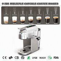 Machine à expresso à écran tactile, réservoir d'eau de 1 L, pression de 19 bars, buse vapeur, réglage du volume en 7 niveaux, cafetière