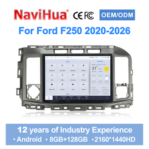 Autoradio GPS multimédia Android avec écran 13,2 pouces style Tesla, CarPlay, lecteur DVD pour Ford F250 2020-2026 - Product Image 1