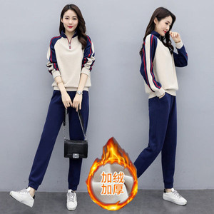Traje deportivo de lana gruesa para <span class=keywords><strong>mujer</strong></span>, conjunto de dos piezas de manga larga de talla grande, versión coreana, <span class=keywords><strong>Otoño</strong></span>/<span class=keywords><strong>Invierno</strong></span>, <span class=keywords><strong>2022</strong></span> - Product Image 5