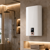 Réservoir d'eau vertical mural électrique en plastique, capacité 40L, classe d'efficacité énergétique B, 2100W, gain de place pour usage domestique