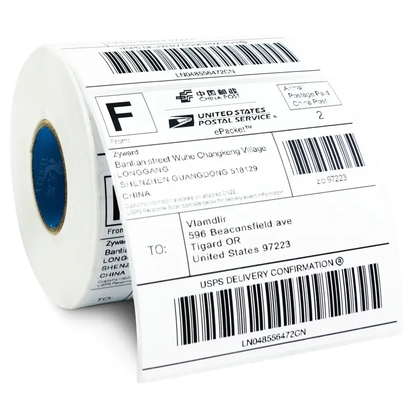 500pcs Self Adhesive Printer Direct Thermal Shipping Sticker 4x6 Inch Fanfold Label For USPS FBA UPS