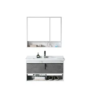 Europe Decor MDF Bathroom Mirror Cabinet with Rectangular Face Basin