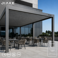 Pérgola Grande de Aluminio Jiake con Techo de Láminas Ajustables, Gazebo para Exteriores para Patio Comercial, Venta al Por Mayor