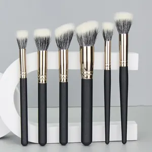 Fluffy single animal goat hair makeup kabuki blush brushes make up loose powder blusher brush