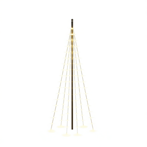 Sapin de Noël artificiel blanc chaud 108 LED, 1,80 m, avec support métallique sur pied, à brancher, pour intérieur - Product Image 1