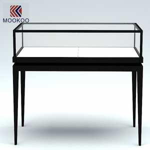 Gabinete de exhibición con iluminación LED de cristal dorado personalizable, tienda elegante y escaparate de joyería, soporte de mostrador - Product Image 2