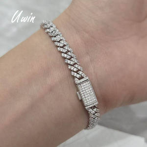 UWIN Hip Hop 6mm gelang rantai Kuba tipis dengan kotak gesper 5A CZ Iced Out gadis wanita gelang Kuba - Product Image 1