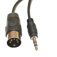 Câble audio blindé 5 broches MIDI DIN mâle vers jack stéréo 3,5 mm mâle pour clavier, mixeur, PC