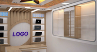 Présentoir mural en bois pour ordinateur portable Design pour magasins d'électronique et d'informatique Design de magasin d'accessoires électroniques