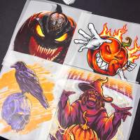 Patchs d'Halloween prêts à poser, motifs pour vêtements, étiquettes, décalcomanies thermocollantes, accessoires vestimentaires, transferts DTF pour T-shirts, plastisol