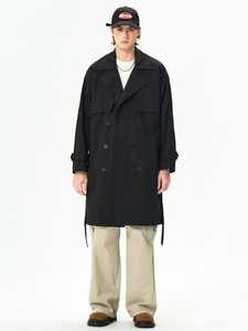 Cappotto Lungo Invernale da <span class=keywords><strong>Uomo</strong></span> Stile Inglese Vintage Decorato Sottile e Traspirante Antirughe Nuovo Modello Autunnale <span class=keywords><strong>Doppiopetto</strong></span> - Product Image 4
