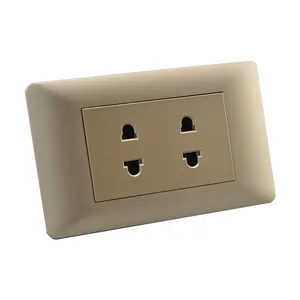 SHARE Factory Price US Standard 118 American Peru Mexico Style Gold Color 4 Pin Socket 118*75mm 110V-250V 16amp