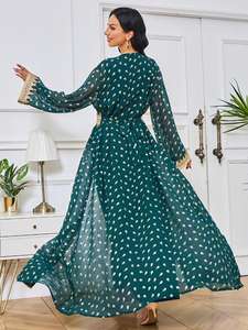 Vestido Cardigan Musulmán de Dubái para Mujer, Abayas Elegantes, Ropa Islámica Árabe de Turquía, Túnica Caftán, Vestido de Noche para Fiesta Saudí - Product Image 4