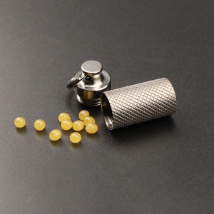 Aluminum Alloy Mini <b>Pill</b> Storage <b>Case</b> With Screw Cap Waterproof Sealed Portable <b>For</b> Elderly Medication Carrying Tube - Product Image 3