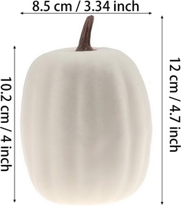 Juego de Calabazas Artificiales de Plástico de Alta Calidad <span class=keywords><strong>Mubai</strong></span>, Color Blanco Leche, Decoración Interior para Otoño, Cosecha, Halloween, Acción de Gracias - Product Image 2