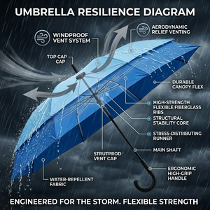 Extra <b>Large</b> 60 Inch Golf <b>Umbrella</b> Windproof Double Layer Rain <b>Umbrella</b> Portable Business Gift Wholesale - Product Image 5