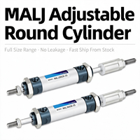 MALJ 20-80mm Einstellbarer Hub Runder Edelstahl Einfachwirkender Federrücklauf Kleiner Pneumatischer Luftzylinder