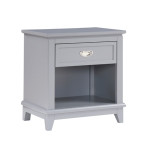 Gray Finish Nightstand With <b>Storage</b> <b>Drawer</b> Bottom Shelf Classic Style Bedroom Furniture - Product Image 1