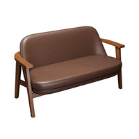 Mobilier de café intérieur : Canapés, sièges, chaises de salle à manger, ensemble table pour restaurant, banc et canapé deux places modernes en cuir et bois