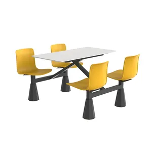 热卖整洁有序的防刮快速餐桌和椅子，用于食堂餐厅