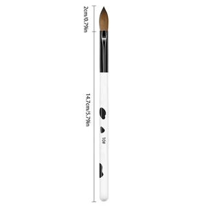 Pinceau à ongles ovale en nylon avec manche en bois à motif vache et logo personnalisé, pour le dessin et la peinture acrylique en salon - Product Image 2