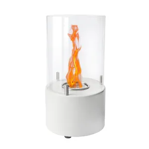 Chimenea redonda de bioetanol de diseño moderno, Hoyo de mesa portátil para exteriores/interiores con buena calidad de fábrica original