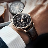 Nouvelle Montre Homme de Luxe Tendance, Étanche Lumineuse Sportive avec Date, Bracelet en Cuir 40mm, Montre-Bracelet à Quartz pour Homme