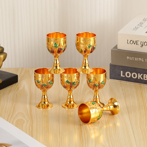 High-end creative household set featuring golden sapphire wineware in castle design - <b>wine</b> glasses for hotel banquets and dining - Product Image 4