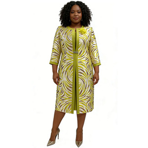 5XL High Quality African Elegant Brocade Long <b>Jacket</b> Suit for Women Plus size Dress Dashiki Ladies - Product Image 1