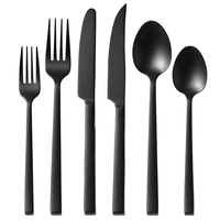 Service de Table en Acier Inoxydable SS410 – Collection Arc-en-ciel pour Fêtes et Thés – Qualité Alimentaire Or Noir Classique Multicolore Anniversaire