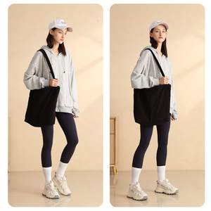 Sac fourre-tout décontracté à bandoulière pour femme en toile côtelée avec fermeture éclair et poche intérieure - Product Image 5