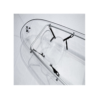 Kayak bon marché pour deux personnes Prix compétitif bateau transparent en polycarbonate Bateau transparent pour le surf et la croisière bateau transparent