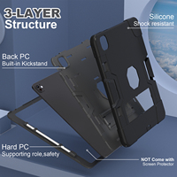 Étui antichoc à 3 couches pour iPad Pro 13 M5 2025 M4 2024 avec support pliable et porte-stylo, en silicone et PC, OEM ODM