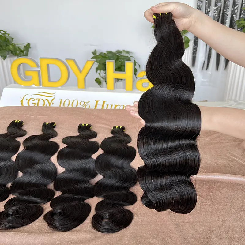 Meilleurs vendeurs de cheveux livraison directe extensions de cheveux de trame 100% paquets de cheveux humains naturels birmans ondulés bruts