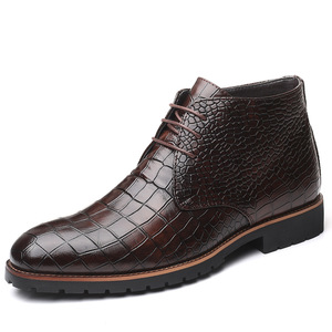 Nouvelles bottes à lacets en cuir PU de luxe pour hommes, chaussures décontractées <span class=keywords><strong>originales</strong></span>, style britannique, bottes d'automne et d'hiver - Product Image 6